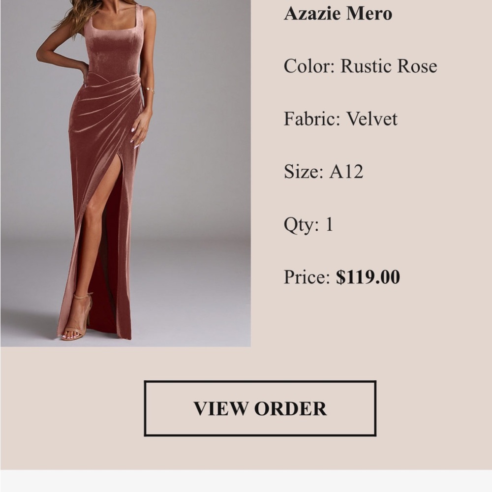 Azazie Velvet Maxi Dress in Rustic Rose
